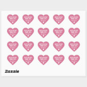 Zelfgemaakt met liefde roze glitter hart sticker (Vel)
