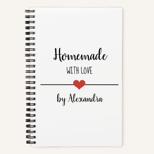 Zelfgemaakt met liefde wit recept Notitieboek (Voorkant)