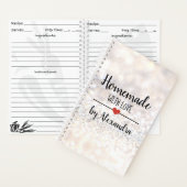 Zelfgemaakt met liefde witte glitter recept notitieboek (Binnen)