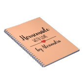 Zelfgemaakt met liefde zwart sinaasappel Naam Rece Notitieboek (Rechterzijde)