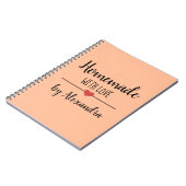 Zelfgemaakt met liefde zwart sinaasappel Naam Rece Notitieboek (Linkerzijde)