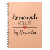 Zelfgemaakt met liefde zwart sinaasappel Naam Rece Notitieboek (Voorkant)