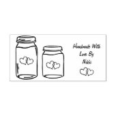 Zelfgemaakt met liefdesstempel rubberstempel (Afrduk)