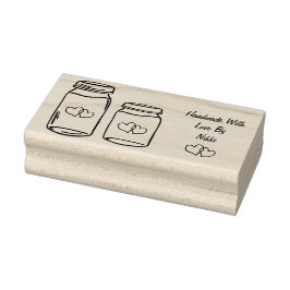 Zelfgemaakt met liefdesstempel rubberstempel
