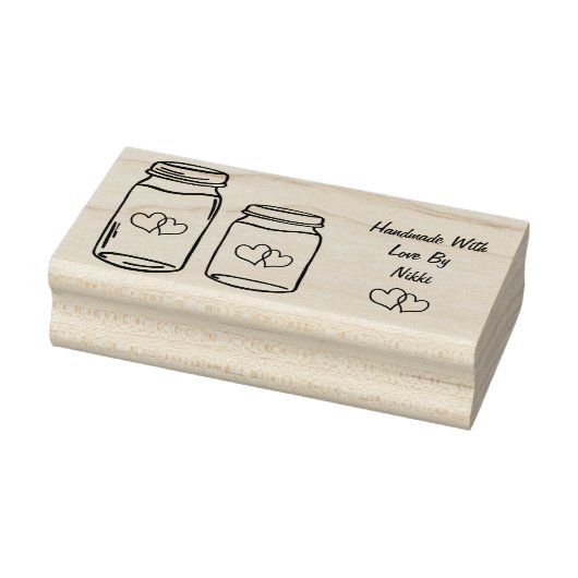 Zelfgemaakt met liefdesstempel rubberstempel (Stempel)