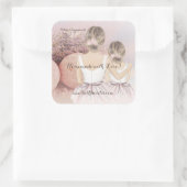 Zelfgemaakt met Love Bath Bombs Vierkante Sticker (Tas)