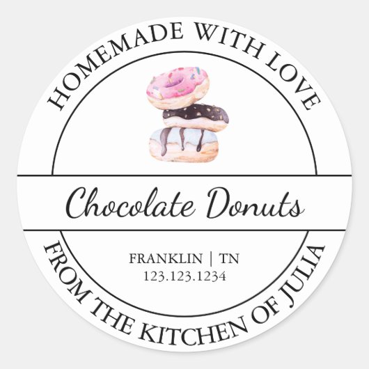 Zelfgemaakt met Love Donut label (Voorkant)