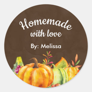 Zelfgemaakt met Love Harvest Pumpkins Ronde Sticker