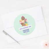 Zelfgemaakt met Love Ice Cream Scoops met Sprinkle Ronde Sticker (Envelop)