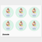 Zelfgemaakt met Love Ice Cream Scoops met Sprinkle Ronde Sticker (Vel)