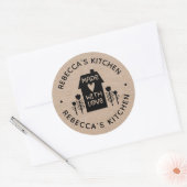 Zelfgemaakt met Love Kraft Ronde Sticker (Envelop)