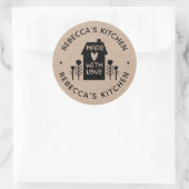 Zelfgemaakt met Love Kraft Ronde Sticker (Tas)