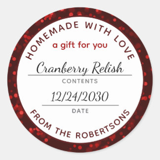Zelfgemaakt met Love Red Christmas Food Label