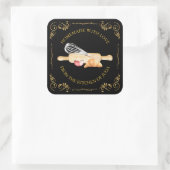  zelfgemaakt met Love Square Label L Zwart (Tas)