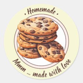 Zelfgemaakt - mmm... gemaakt met liefde ronde sticker