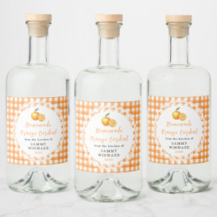 Zelfgemaakt Oranje Likeur Fles Etiket