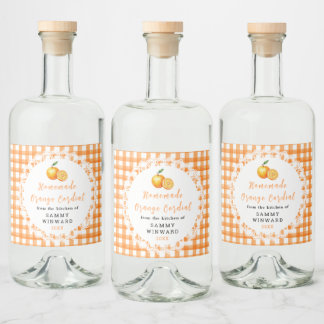 Zelfgemaakt Oranje Likeur Fles Etiket