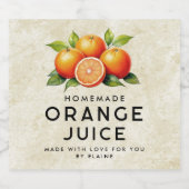 Zelfgemaakt oranje sap likeurfles etiket (Enkel label)