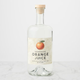 Zelfgemaakt oranje sap likeurfles etiket