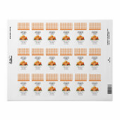 Zelfgemaakt oranje sap met geruit motief etiket (Full Sheet)