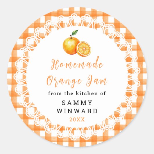 Zelfgemaakt Oranjejam Pot Etiket (Voorkant)