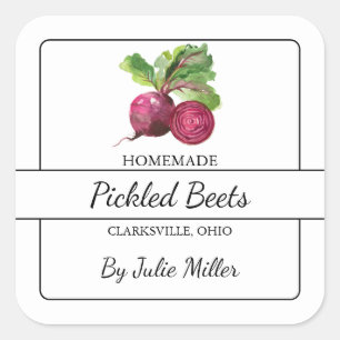 Zelfgemaakt Pickled Beets Square Label