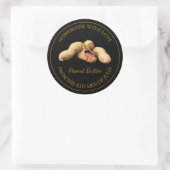 Zelfgemaakt pindakaasetiket | Zwart Ronde Sticker (Tas)