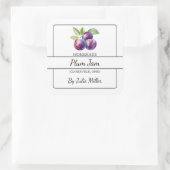 Zelfgemaakt Plum Jam Square Label (Tas)