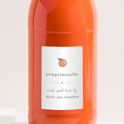 Zelfgemaakt Pompelmocello flesetiket Voedselcontainer Etiket