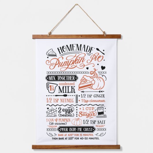 Zelfgemaakt pompoen taart recept | Boerderij Hangend Wandkleed (Voorkant)