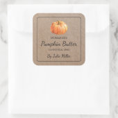 Zelfgemaakt pompoenboter vierkant kraftpapier-papi vierkante sticker (Tas)