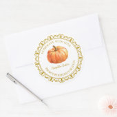  Zelfgemaakt pompoenboterlabel L Wit Ronde Sticker (Envelop)