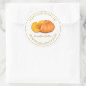Zelfgemaakt pompoenboterlabel | Wit Ronde Sticker (Tas)