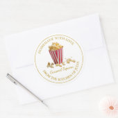 Zelfgemaakt popcornlabel | Wit Ronde Sticker (Envelop)