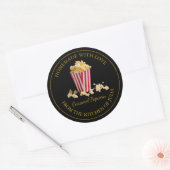 Zelfgemaakt popcornlabel | Zwart Ronde Sticker (Envelop)