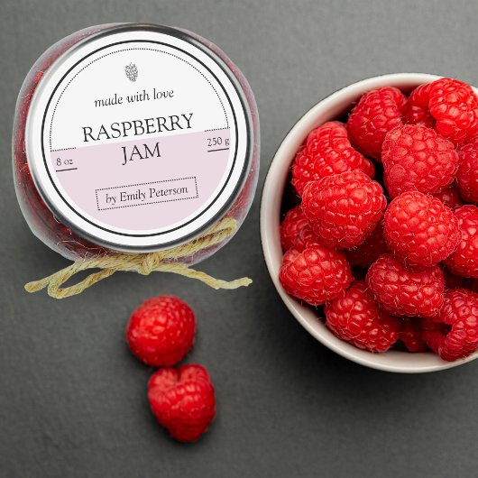 Zelfgemaakt Raspberry Jam Label