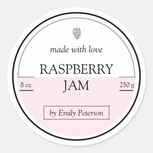Zelfgemaakt Raspberry Jam Label (Voorkant)