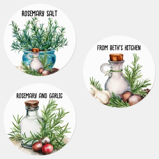 Zelfgemaakt Rozemarijn Zout en Spice Labels (Groep)