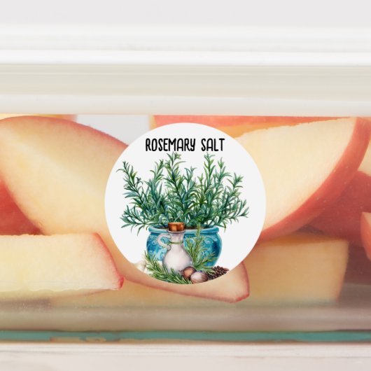 Zelfgemaakt Rozemarijn Zout en Spice Labels (Aangebracht)