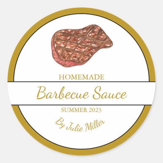 Zelfgemaakt rundvlees Barbecuesaus BBQ Label (Voorkant)