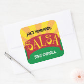Zelfgemaakt Salsa bliklabel met stralen Vierkante Sticker (Envelop)