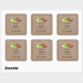 Zelfgemaakt Salsa Square Kraft-papierlabel Vierkante Sticker (Vel)