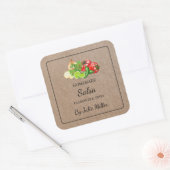 Zelfgemaakt Salsa Square Kraft-papierlabel Vierkante Sticker (Envelop)