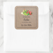 Zelfgemaakt Salsa Square Kraft-papierlabel Vierkante Sticker (Tas)