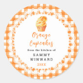 Zelfgemaakt Sinaasappel Cupcakes Eten Label (Voorkant)