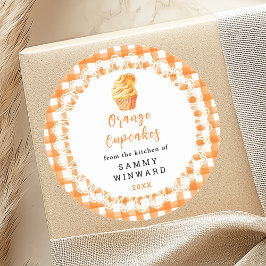 Zelfgemaakt Sinaasappel Cupcakes Eten Label