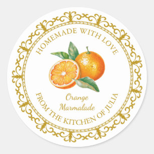 Zelfgemaakt Sinaasappel Marmalade Label l Wit