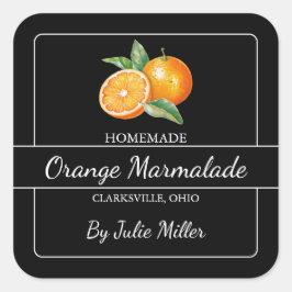 Zelfgemaakt Sinaasappel Marmalade Square Label Zwa