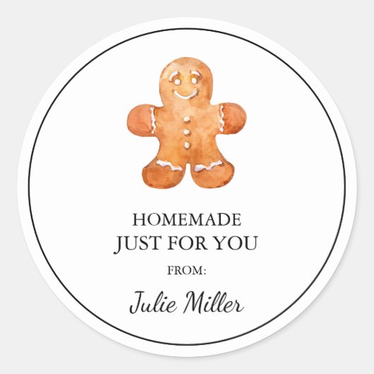 Zelfgemaakt speciaal voor u gingerbread koekjes la ronde sticker (Voorkant)