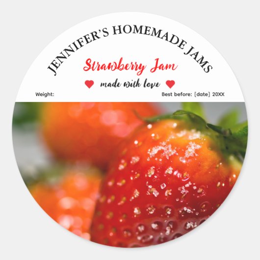 Zelfgemaakt Strawberry Jam Jar Label (Voorkant)